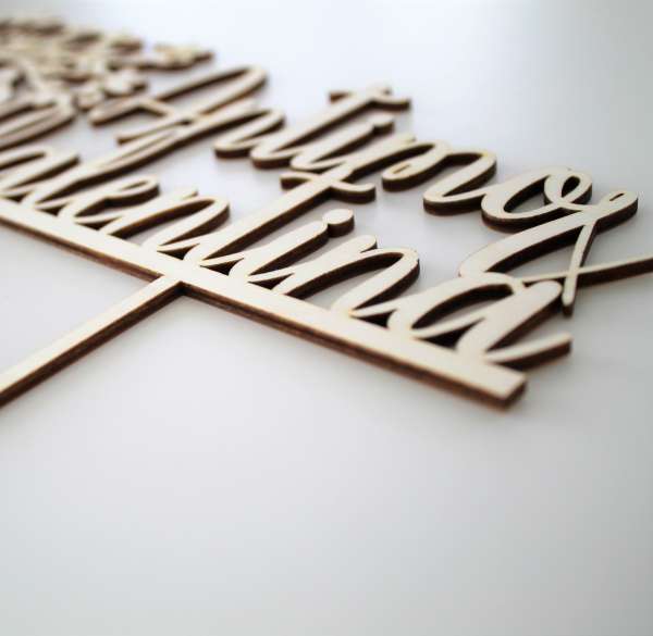 cake topper legno matrimonio